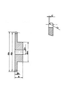 Koło Łańcuchowe 1"X17,02 Z28 Standardowe - zdjęcie 2