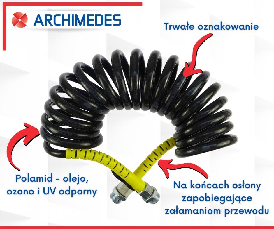 Przewód Spiralny M-16x1.5 4.5m Czerwony 452 711 011 0 Archimedes - zdjęcie 3