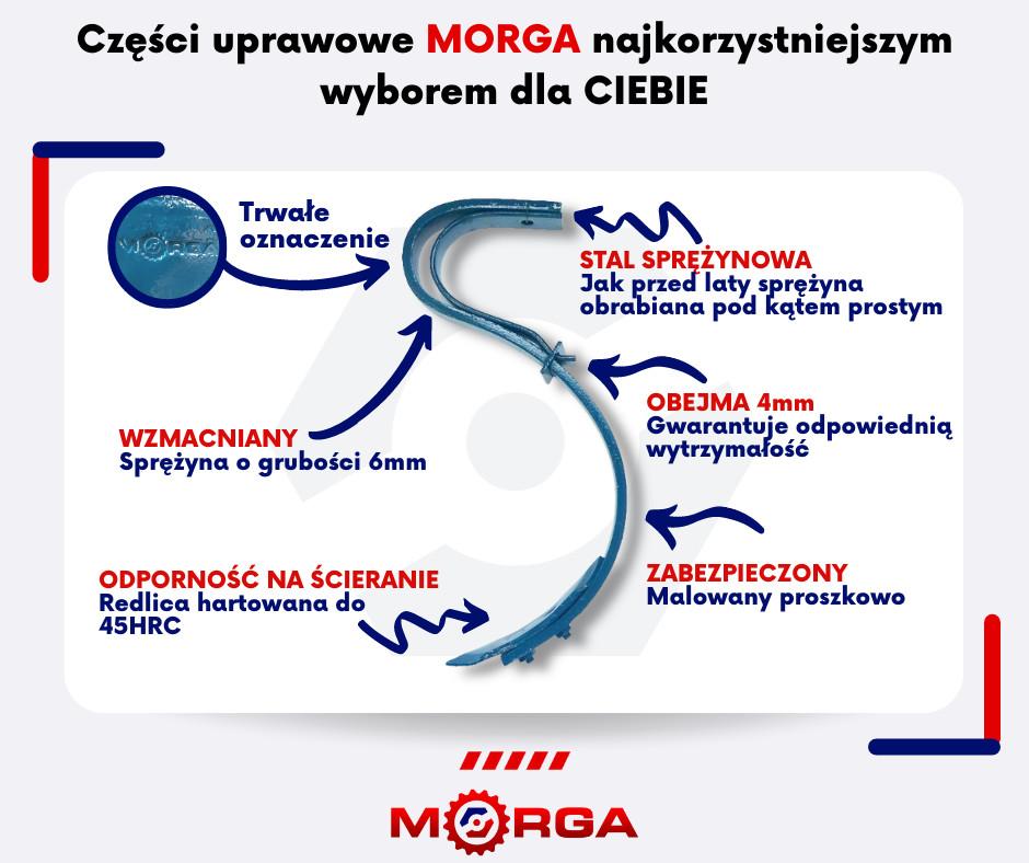 Ząb Sprężynowy Agregatu Przedni Bez Redliczki 25x8 Morga - zdjęcie 3