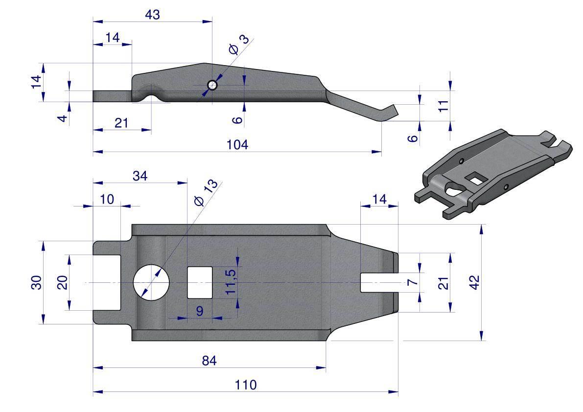 Dźwignia sprzęgła c-328/330 | 50010050 - zdjęcie 2