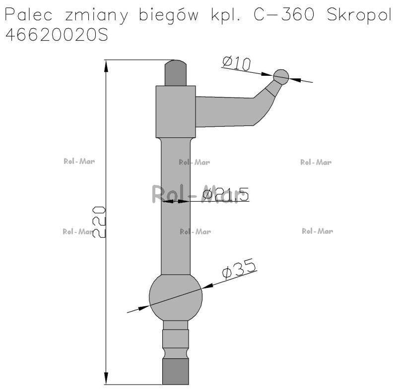 Palec zmiany biegów kpl c-360 skropol | 46620020S - zdjęcie 2