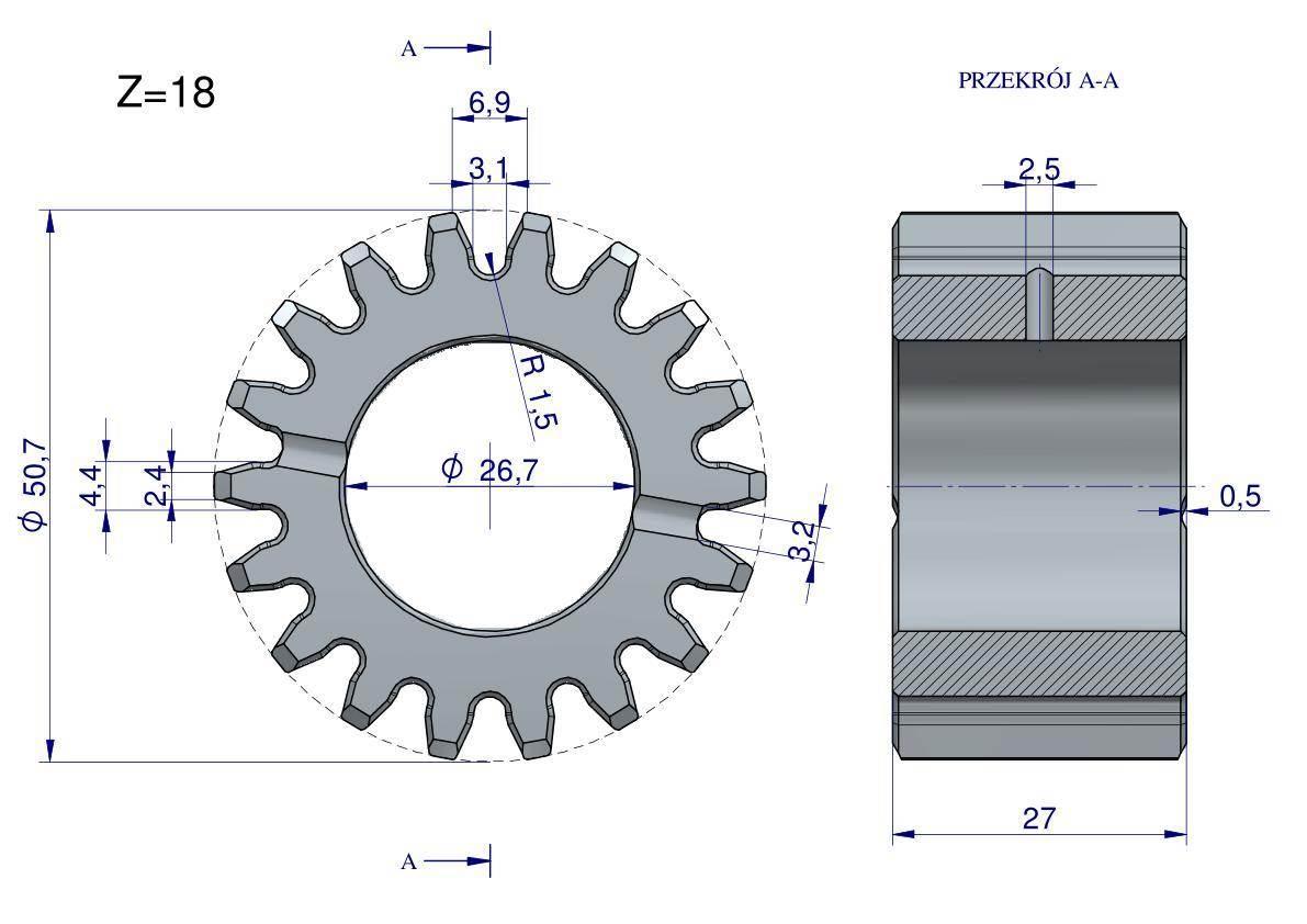 Satelit mechanizmu reduktora mf3 | RM-897018M1 - zdjęcie 2
