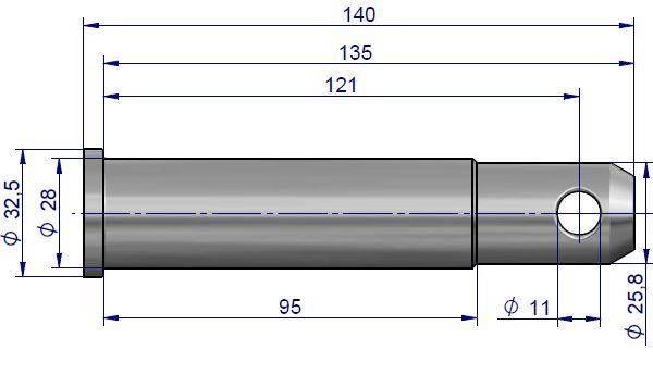 Sworzeń widłaka zaczepu polowego c-330/360 - zdjęcie 2