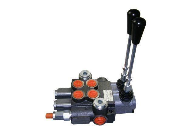 Rozdzielacz hydrauliczny dwusekcyjny z zatrzaskami 2 40l