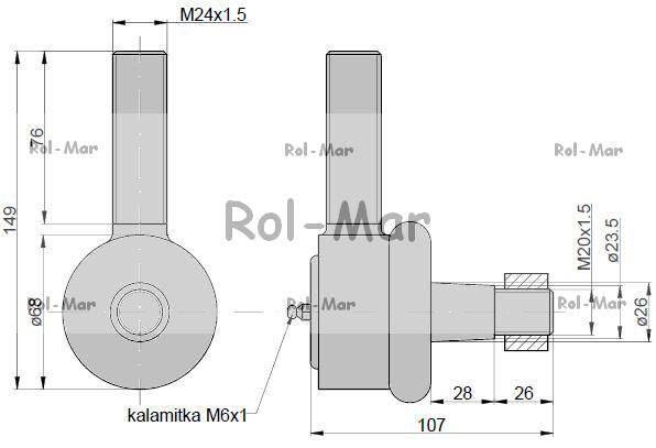 Przegub 105mm24-26mm al37523 al178019 john deere - zdjęcie 2