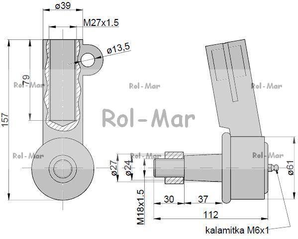 Przegub kierowniczy 127mm m1.1/8"x16 81864100 new holland taq - zdjęcie 2