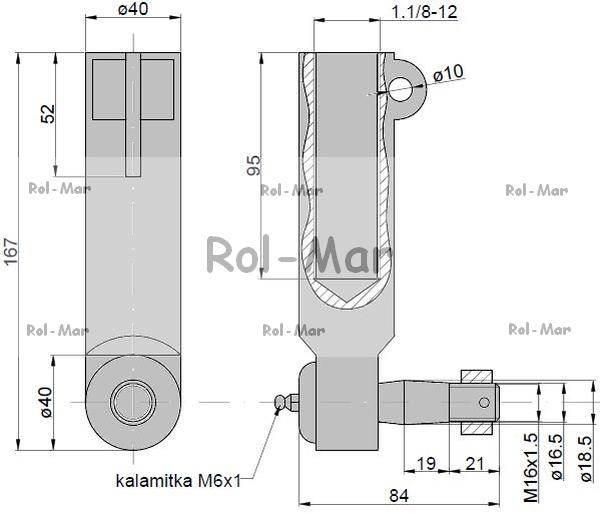 Przegub kierowniczy 150mm m1.1/8" al39020 john deere taq - zdjęcie 2