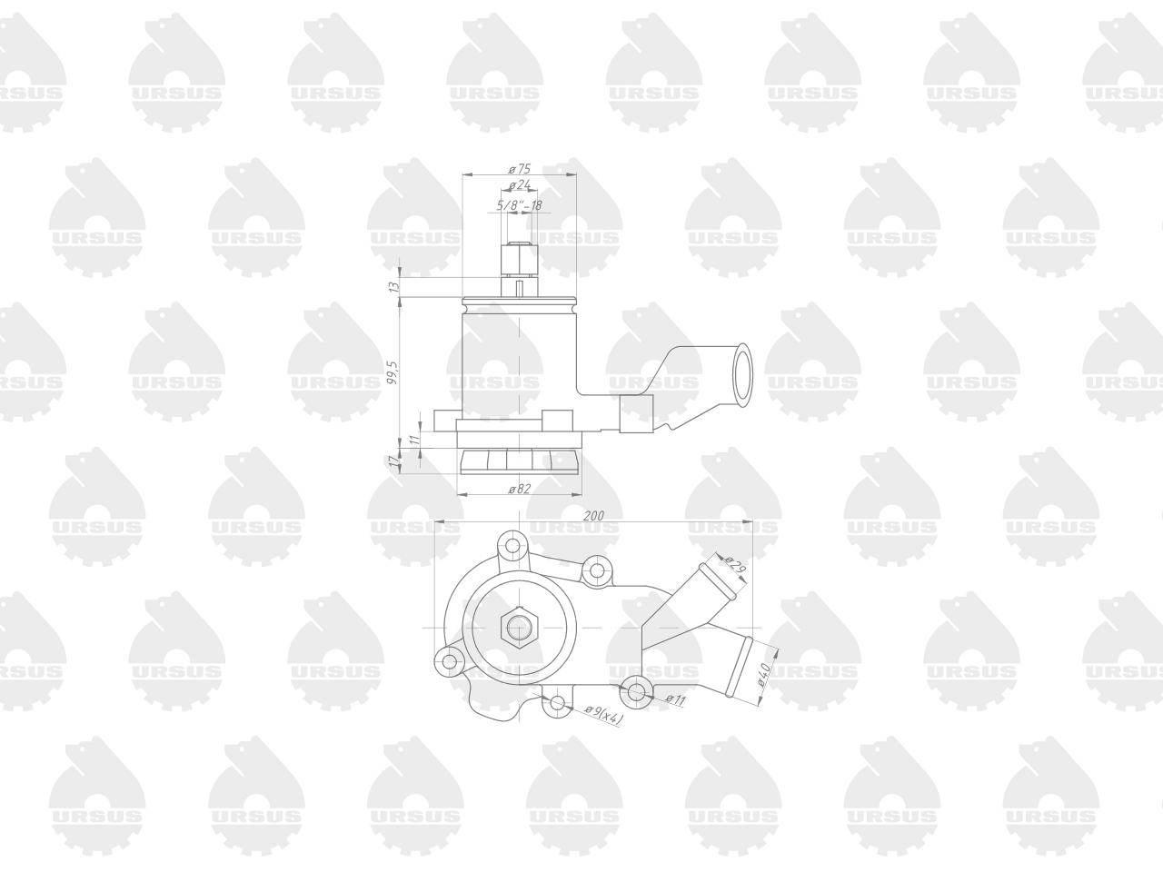 Pompa wody mf4 6014 oryginał ursus | 41313227U - zdjęcie 2