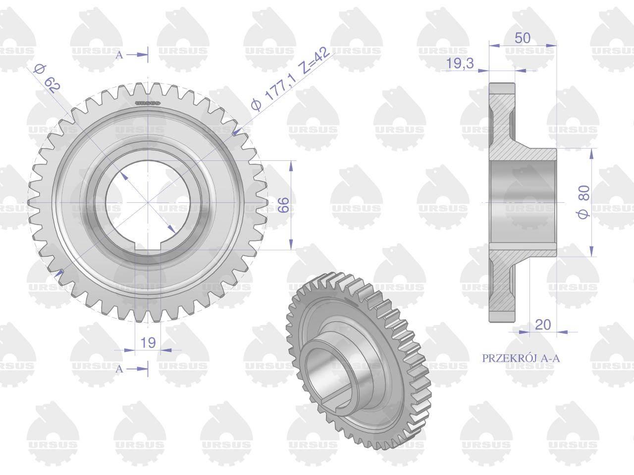 Koło iv biegu c-360 oryginał ursus | 50419680U - zdjęcie 2