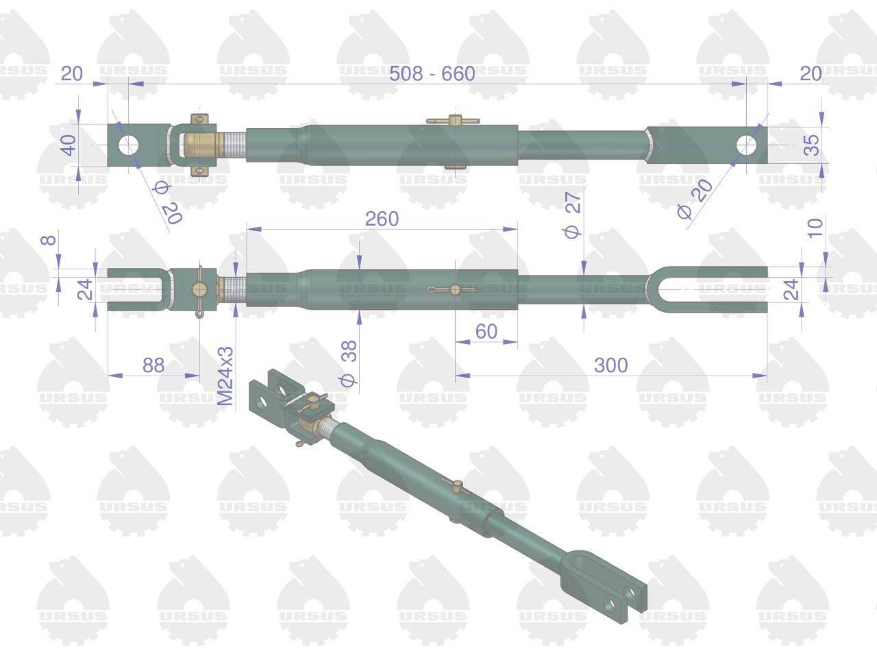 Wieszak lewy c-330 oryginał ursus | 42371080U - zdjęcie 2