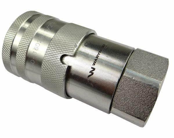 Szybkozłącze hydrauliczne suchoodcinające gniazdo g1/2"bsp gwint wewnętrzny iso16028 waryński