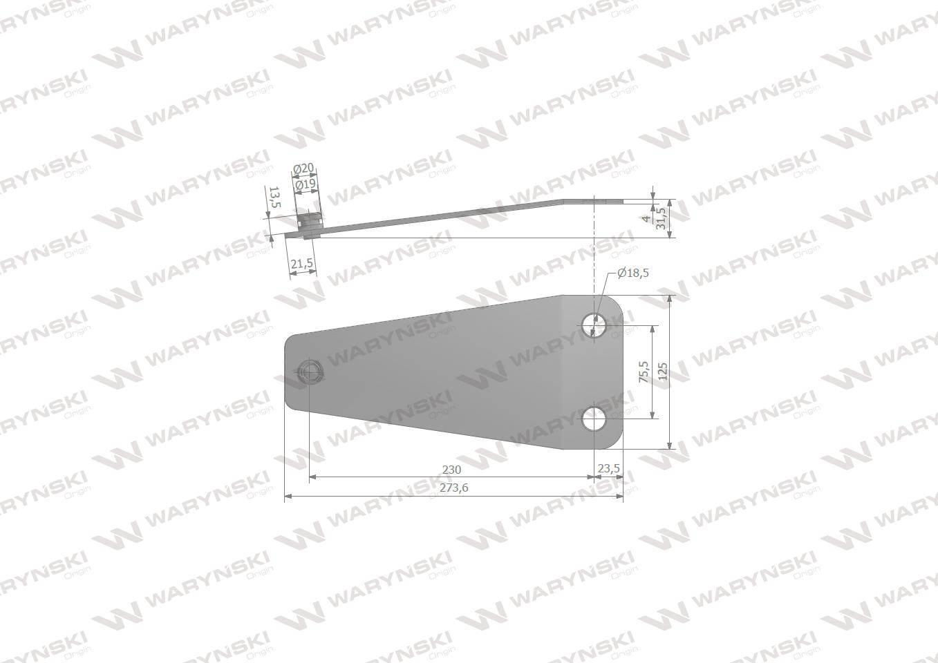 Trzymak noża kosiarka rotacyjna ztr-165 czeska waryński 508904006 532295036410 95036401 532.9.5036.401.2 - zdjęcie 2