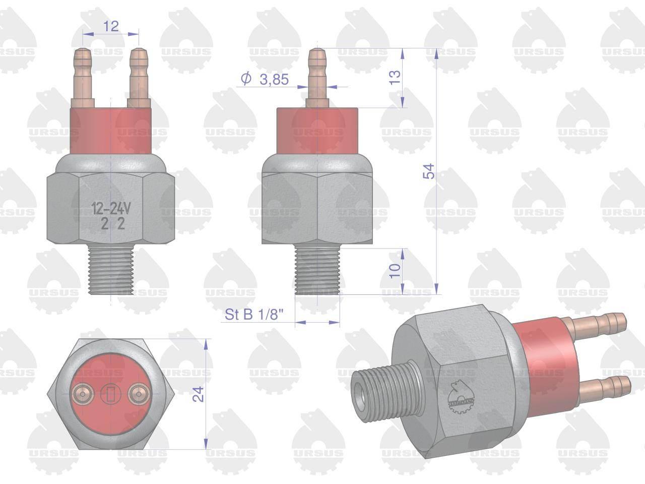 Hydrauliczny włącznik światłaczujnik stop okrągłe c-360 oryginał ursus - zdjęcie 3