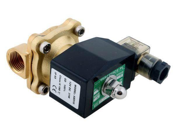Elektrozawór 2n15 1/2" 12v dc nc normalnie zamknięty epdm komplet z cewką i wtykiem