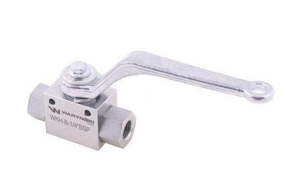 Zawór kulowy hydrauliczny 2-drogowy 2/2 1/4"bsp z otworami mocującymi 500 bar waryński