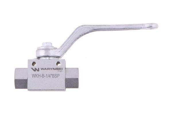 Zawór kulowy hydrauliczny 2-drogowy 2/2 1/4"bsp z otworami mocującymi 500 bar waryński - zdjęcie 4