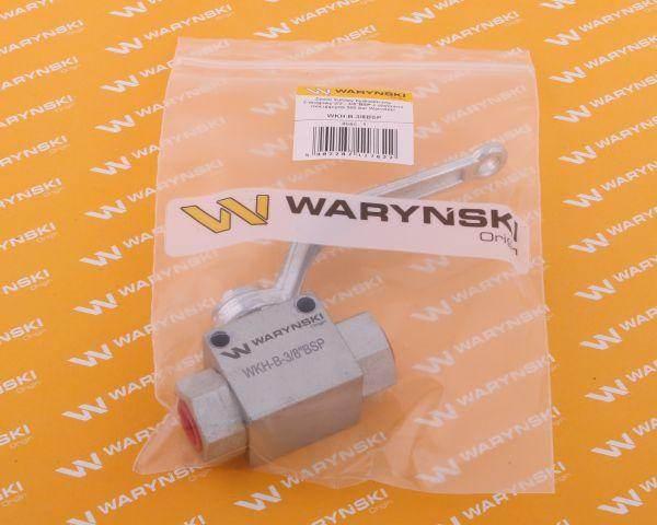 Zawór kulowy hydrauliczny 2-drogowy 2/2 3/8"bsp z otworami mocującymi 500 bar waryński - zdjęcie 4