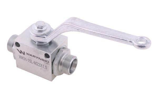 Zawór kulowy hydrauliczny 2-drogowy 2/2 m22x1.5 15l z otworami mocującymi 5