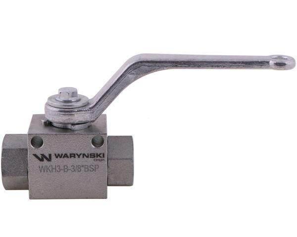 Zawór kulowy hydrauliczny 3-drogowy 3/2 3/8"bsp z otworami mocującymi 500 bar waryński - zdjęcie 3