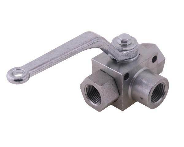 Zawór kulowy hydrauliczny 3-drogowy 3/2 1/2"bsp z otworami mocującymi 500 b - zdjęcie 3