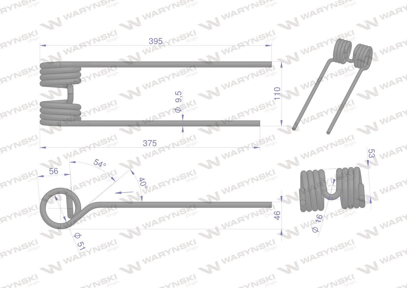 Palec przetrząsarka prawy kuhn waryński w-58740700 - zdjęcie 2