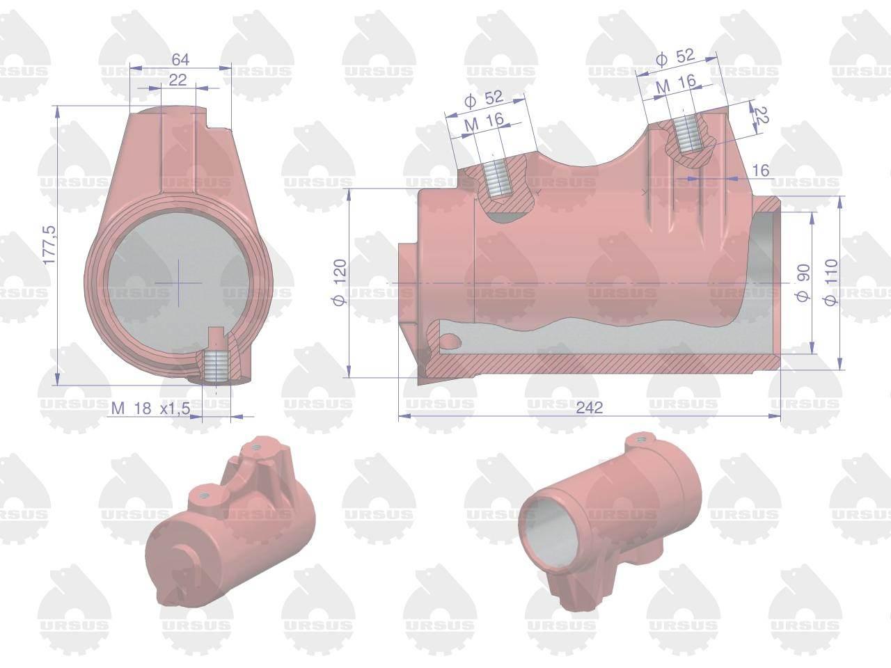 Cylinder podnośnika zetor oryginał ursus - zdjęcie 2