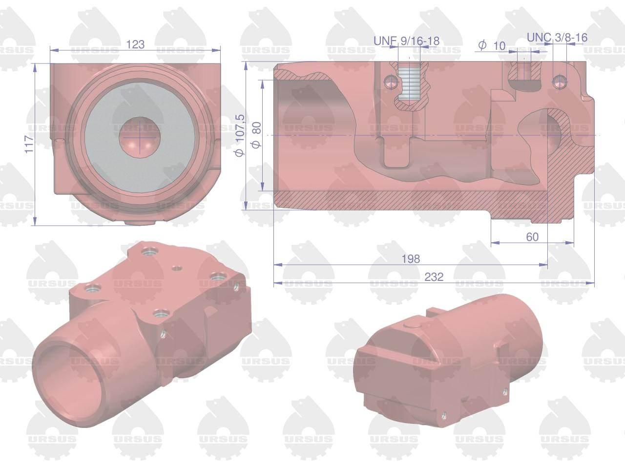 Cylinder podnośnika mf-3 oryginał ursus | 897560M3U - zdjęcie 2
