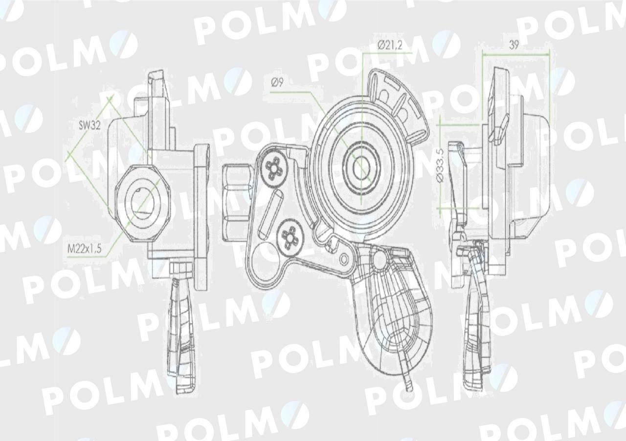 Złącze przewodów powietrza bez zaworu c-330/360 twarde x501200 22x1.5 polmo - zdjęcie 2