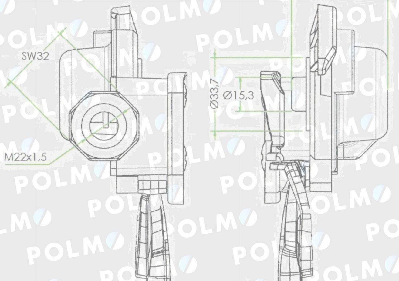 Złącze przewodów powietrza z zaworem c-330/360 miękkie 22x1.5 polmo - zdjęcie 4