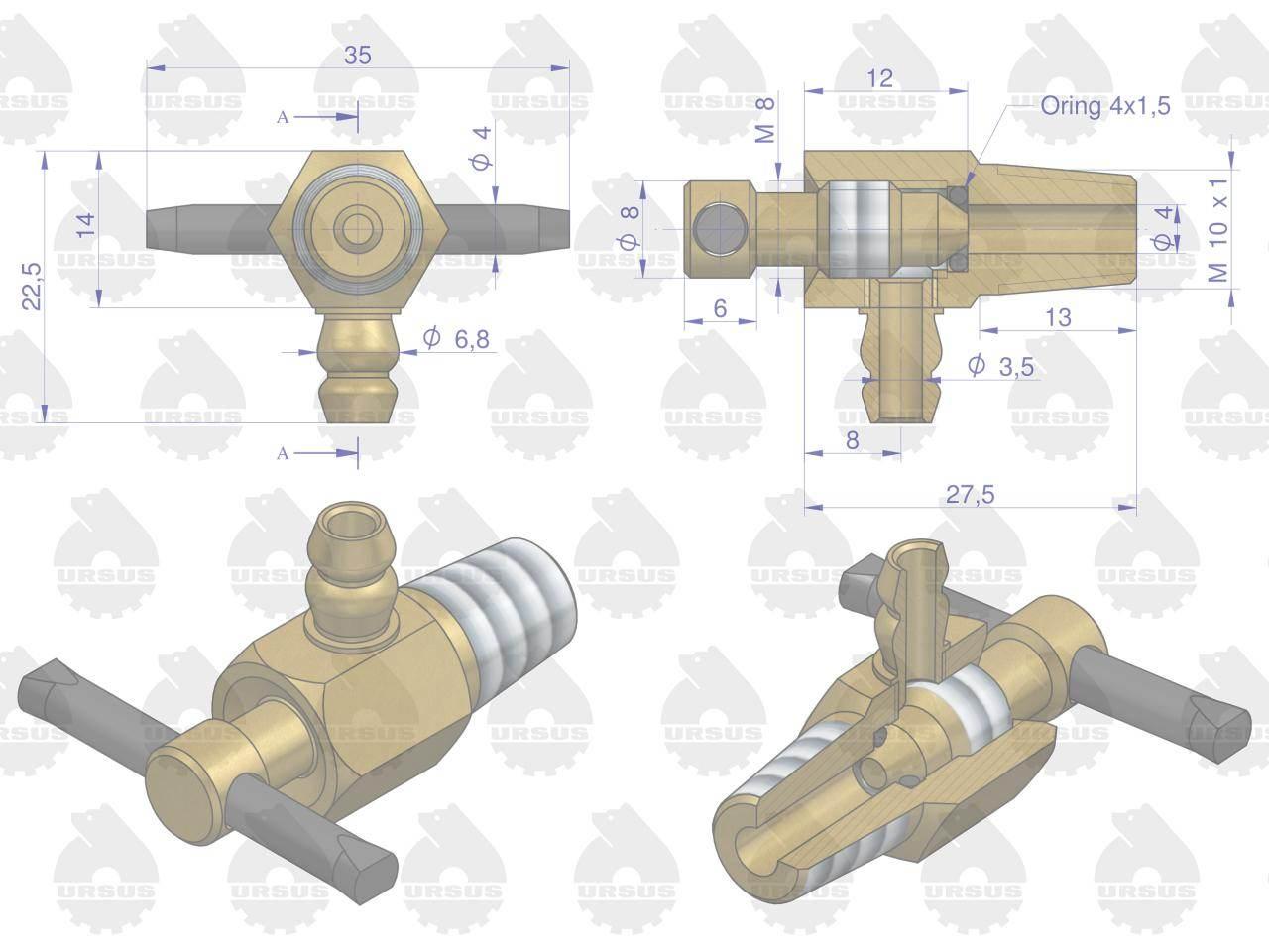 Kranik wody spustu płynu chłodniczego 80002901 950118 c-330 c-360 c-385 zetor oryginał ursus 10szt - zdjęcie 4