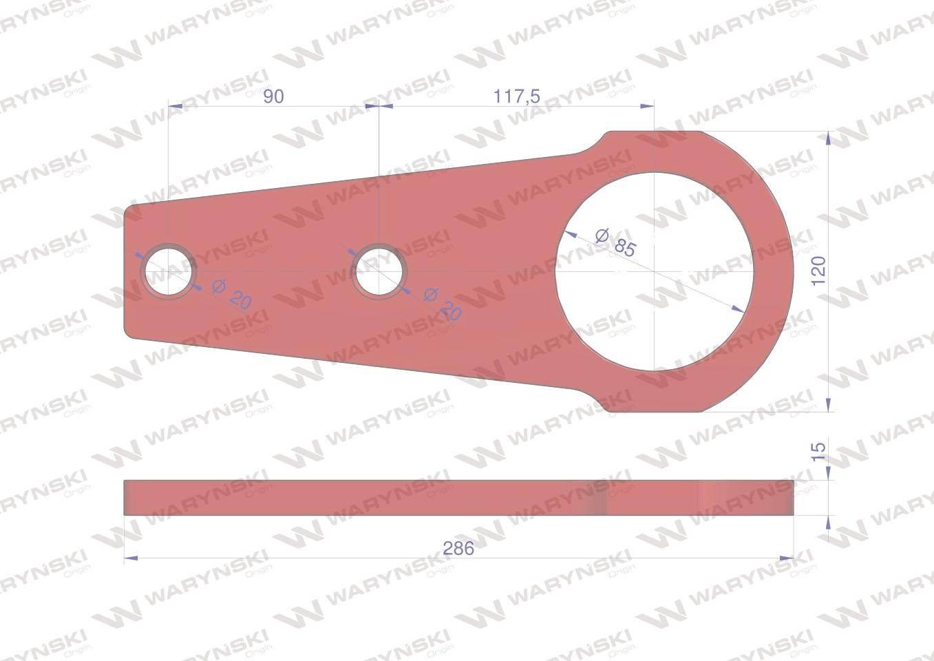 Płyta tylna kosiarka rotacyjna waryński | W-5036010280 - zdjęcie 2