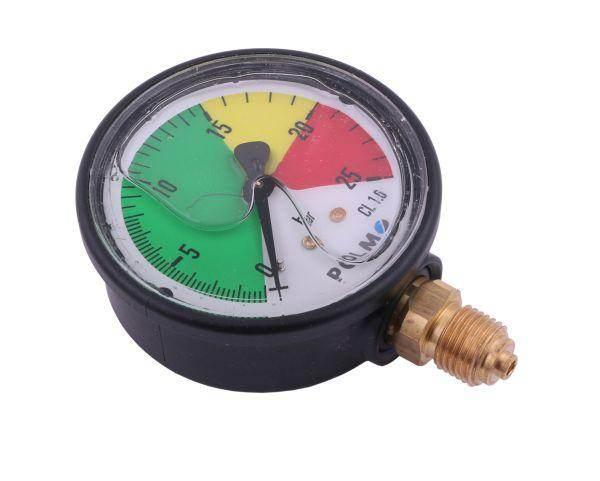 Manometr glicerynowy m63 0-25 bar gwint g1/4" dolne przyłącze obudowa plastikowa opryskiwacz polmo