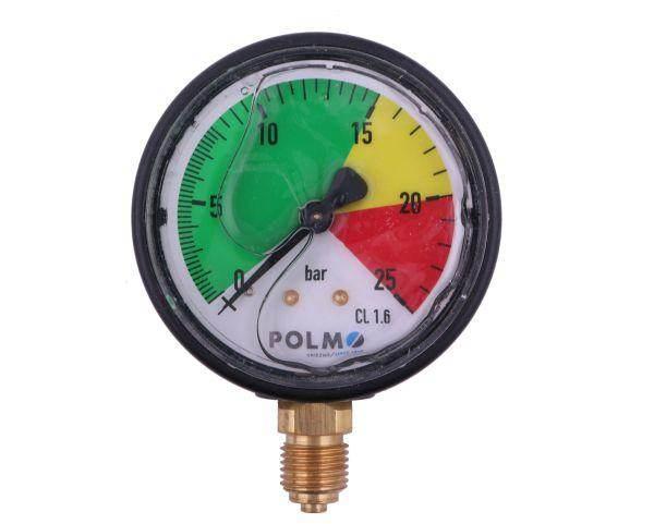 Manometr glicerynowy m63 0-25 bar gwint g1/4" dolne przyłącze obudowa plastikowa opryskiwacz polmo - zdjęcie 2