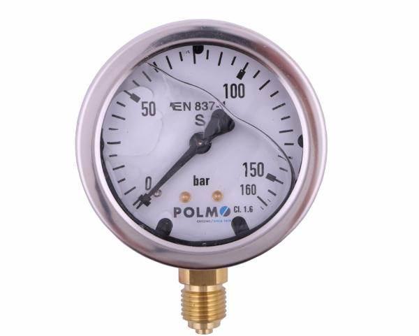 Manometr glicerynowy m63 0-160 bar dolne przyłącze g1/4" polmo - zdjęcie 2