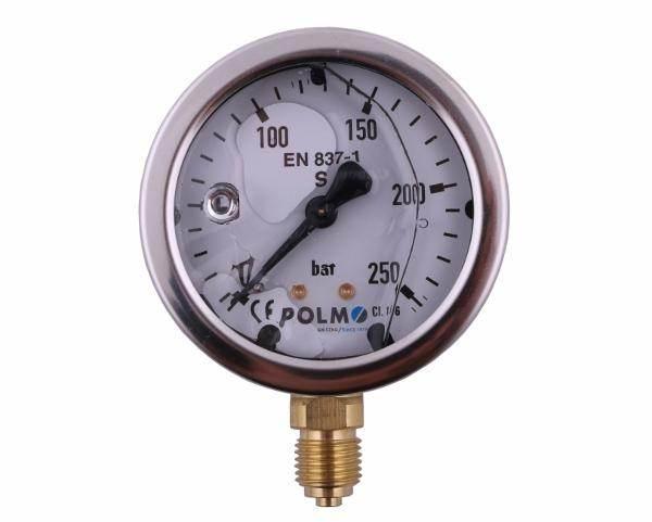 Manometr glicerynowy m63 0-250 bar dolne przyłącze g1/4" polmo - zdjęcie 2
