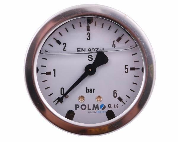 Manometr glicerynowy m63 0-6 bar tylne przyłącze g1/4" polmo - zdjęcie 2