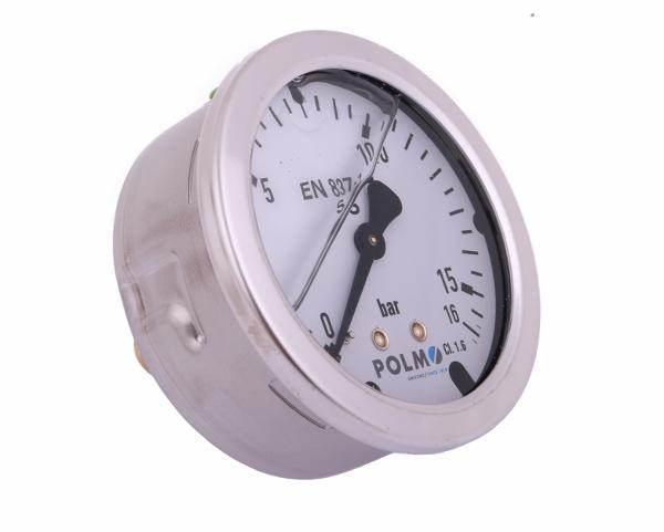 Manometr glicerynowy m63 0-16 bar tylne przyłącze g1/4" polmo