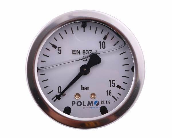 Manometr glicerynowy m63 0-16 bar tylne przyłącze g1/4" polmo - zdjęcie 2