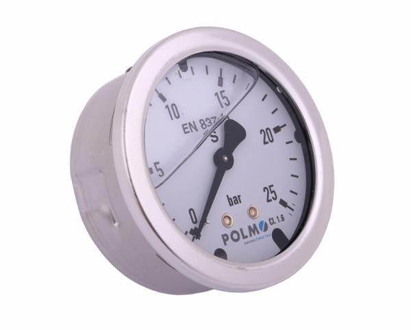 Manometr glicerynowy m63 0-25 bar tylne przyłącze g1/4" polmo