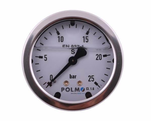 Manometr glicerynowy m63 0-25 bar tylne przyłącze g1/4" polmo - zdjęcie 2