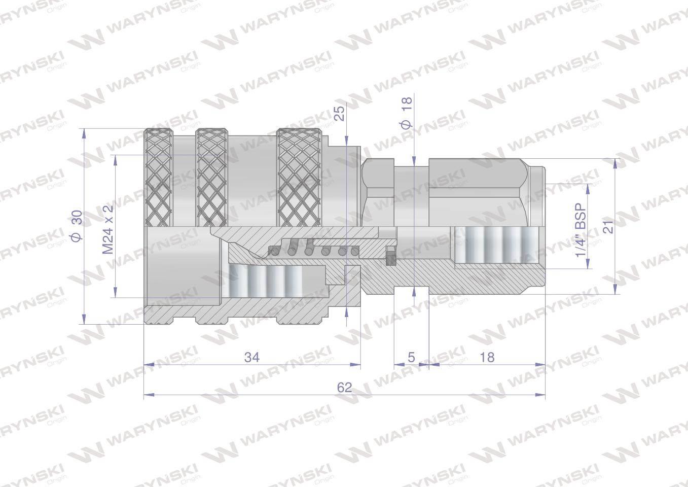 Szybkozłącze hydrauliczne skręcane wtyczka g1/4"bsp gwint wewnętrzny 350bar waryński - zdjęcie 2