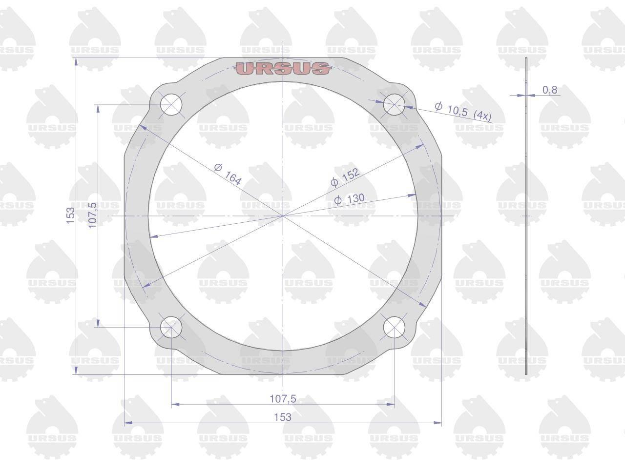 Uszczelka pokrywy półosi krążelit 0.8mm zetor po 10 oryginał ursus - zdjęcie 2