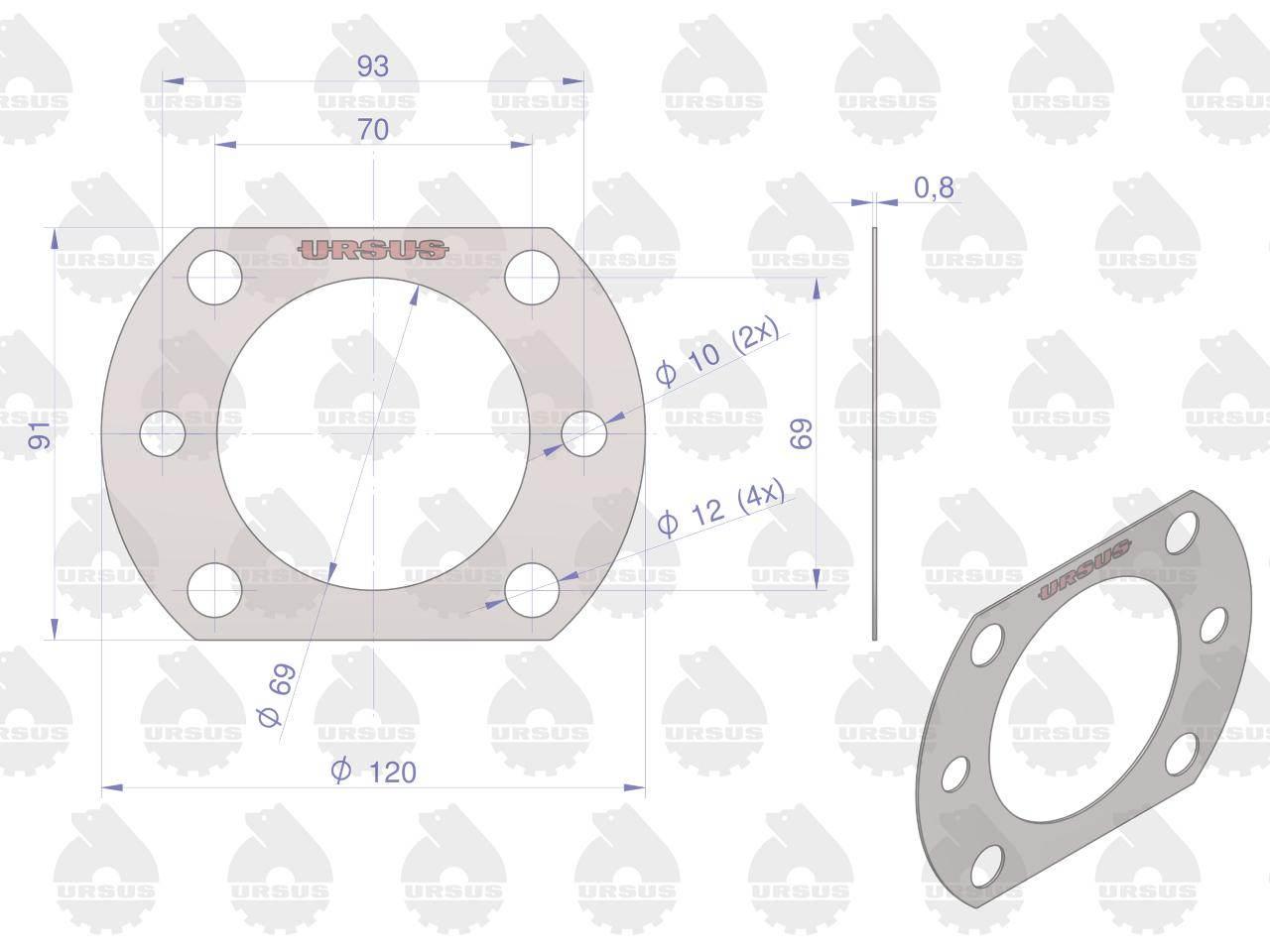 Uszczelka wału napędowego krążelit 0.8mm zetor po 10 oryginał ursus - zdjęcie 2