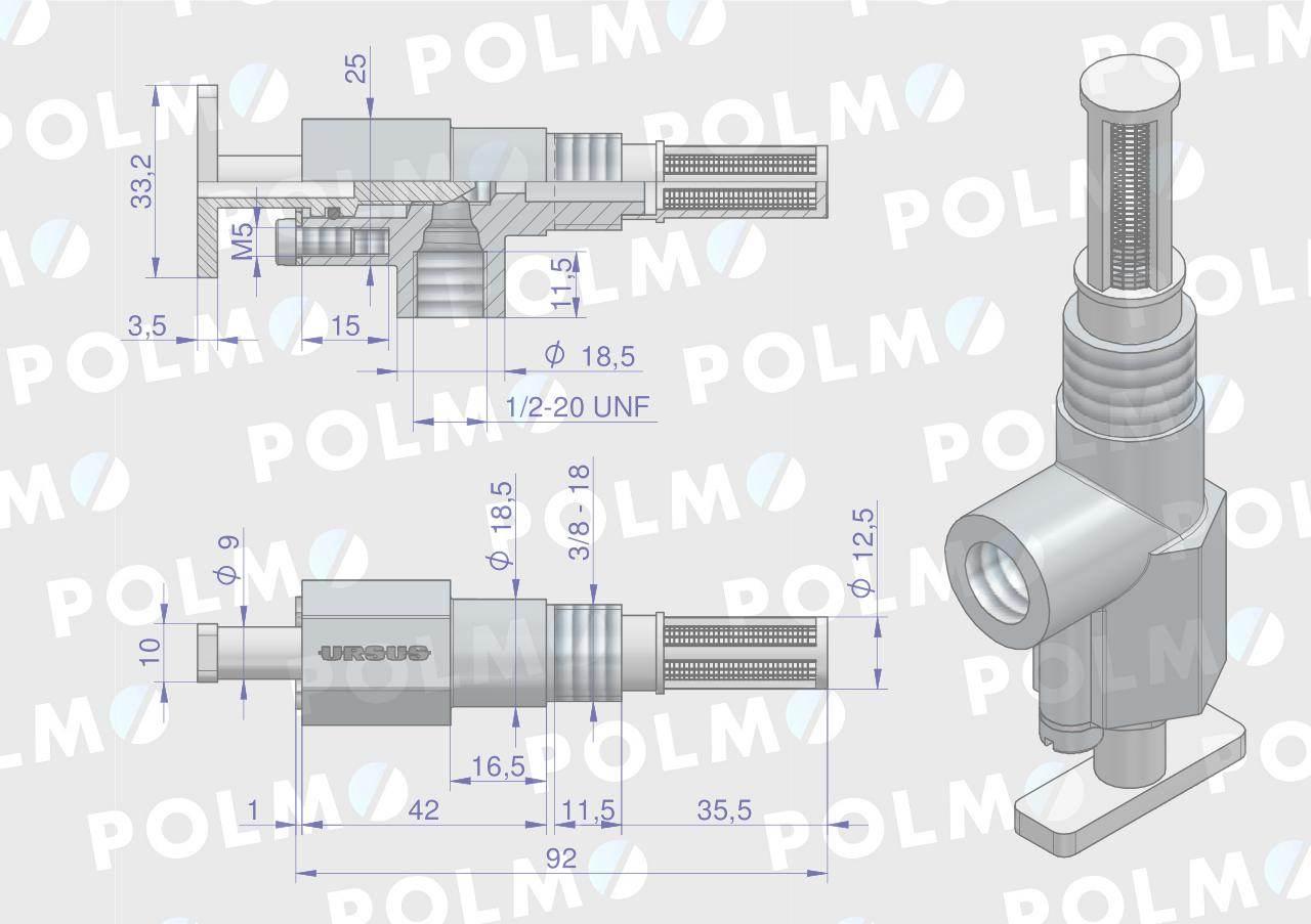 Kran paliwa z sitkiem kompletny mf3 oryginał ursus - zdjęcie 2