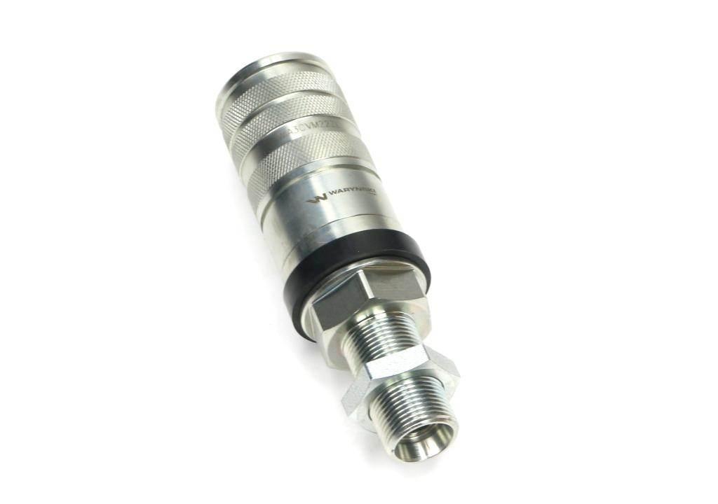 Szybkozłącze hydrauliczne zrywalne seria wia3cv 3cfpv 68 l/min gniazdo long m22x1.5 gwint zewnętrzny euro push-pull iso 7241-a waryński - zdjęcie 4