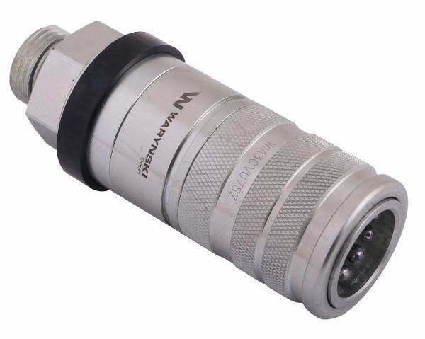Szybkozłącze hydrauliczne zrywalne seria wia3cv 3cfpv 68 l/min gniazdo g7/8"unf gwint zewnętrzny euro push-pull iso 7241-a waryński - zdjęcie 3