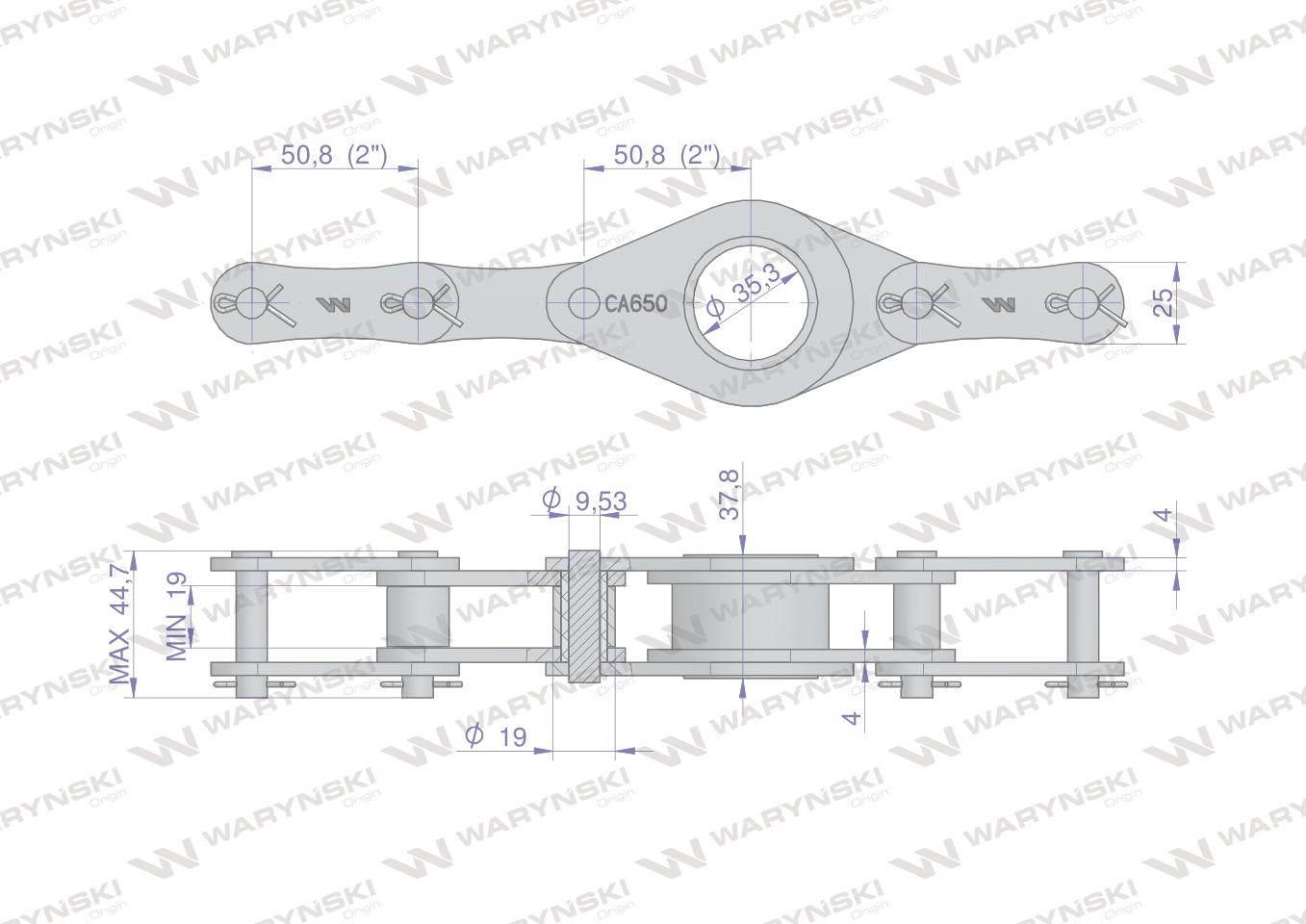 Łańcuch ca650-1 132 ogniw 33 belki prasa zwijka warfama z-543 waryński - zdjęcie 2