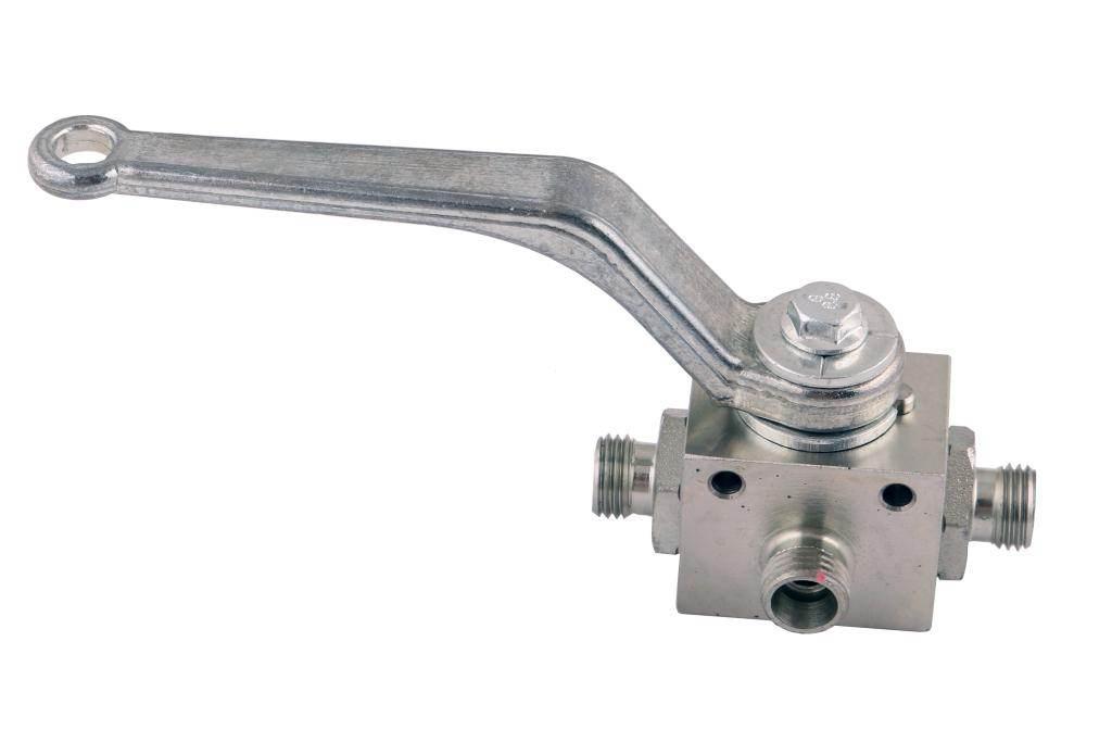 Zawór kulowy hydrauliczny 3-drogowy 3/2 m14x1.5 08l z otworami mocującymi 500 bar waryński - zdjęcie 2