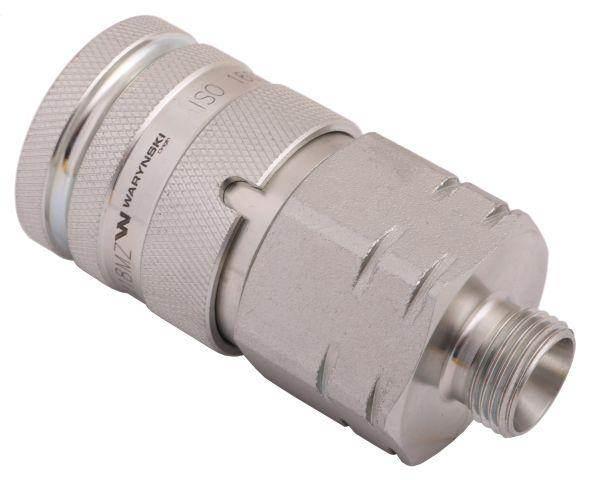 Szybkozłącze hydrauliczne suchoodcinające gniazdo m18x1.5 12l gwint zewnętrzny iso16028 waryński
