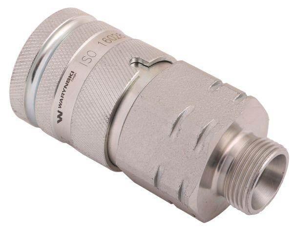 Szybkozłącze hydrauliczne suchoodcinające gniazdo m22x1.5 15l gwint zewnętrzny iso16028 waryński